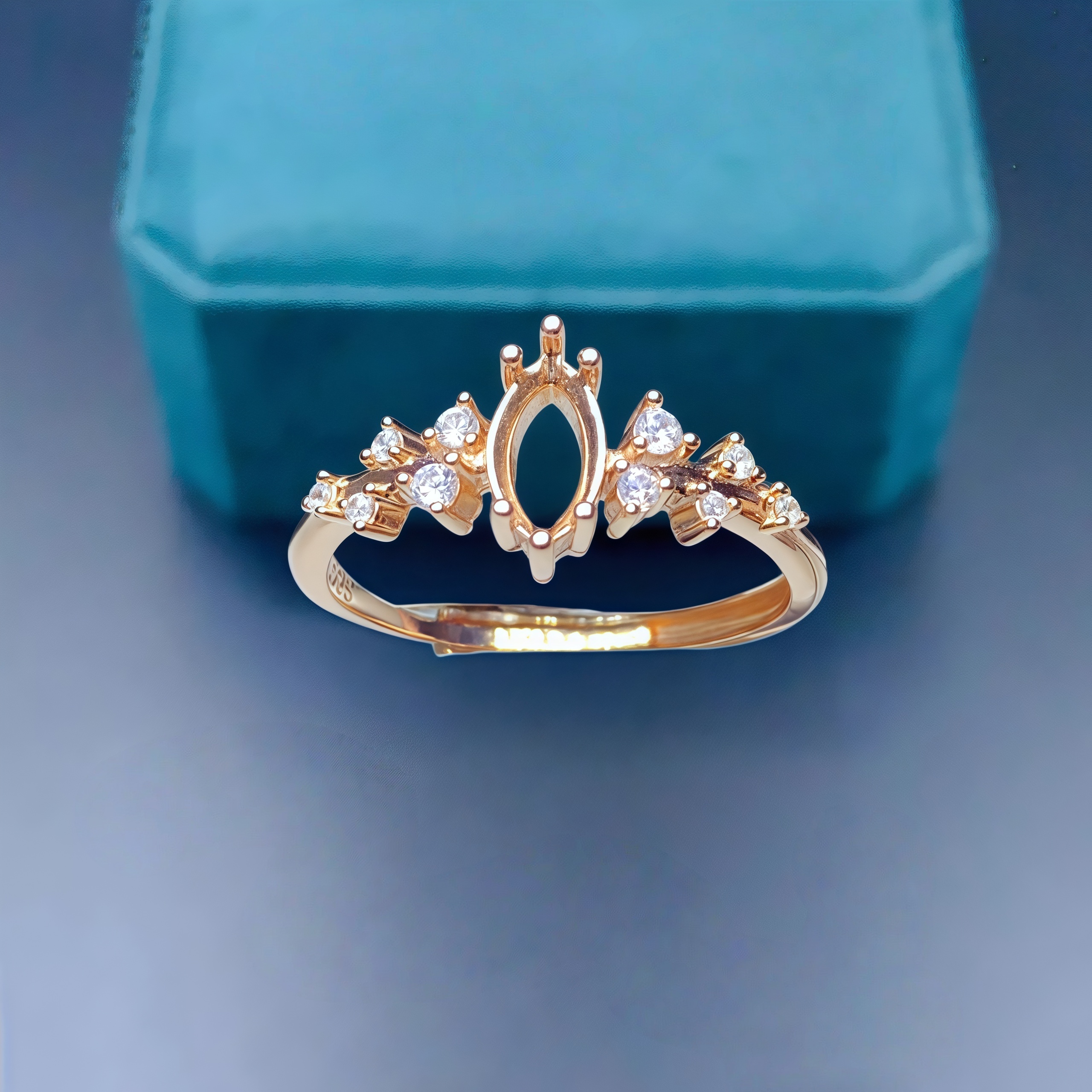 Sterling Silver Ring - Setting 4*8mmHorse eye Shape Stone Fashion
