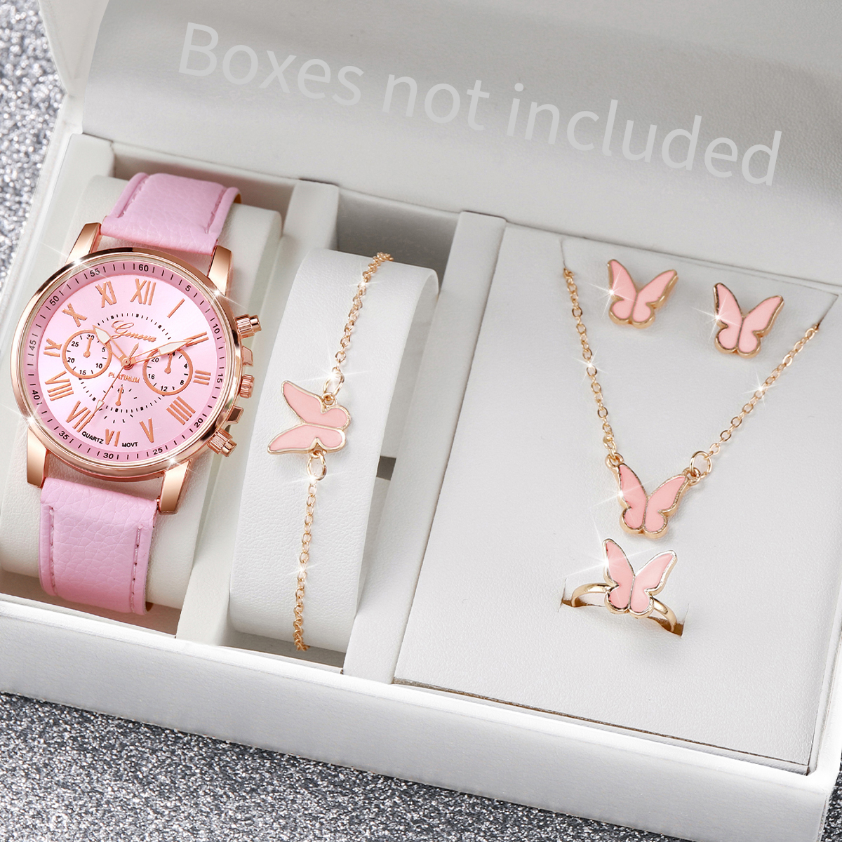 Jewelry Watches For Ladies - 6PCS/Set Fashion Women Watches Simple Roma