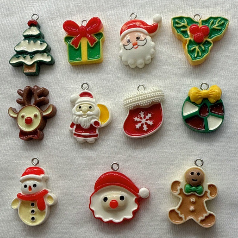 Jewelry & Watches Ltd - 10pcs Christmas Cartoon Series Resin Pendant