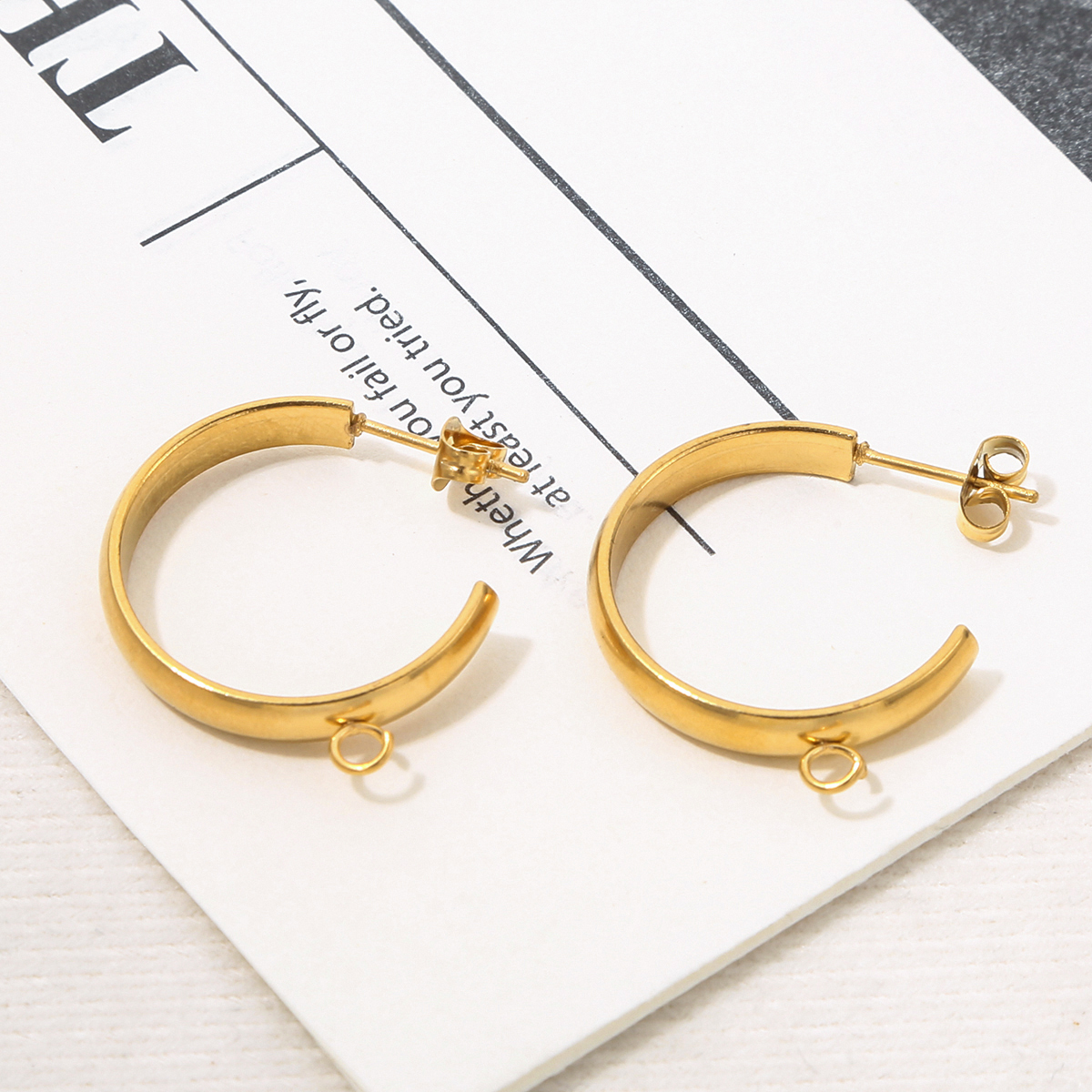 Hoop Earrings - 10pcs Stainless Steel Hooks C Shape