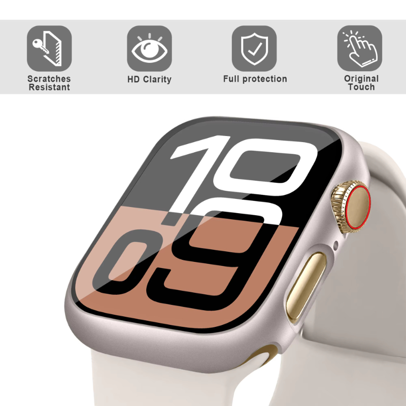 Tempered Glass+Case For Apple  - Jewelry Smart Watches avaliação e preço