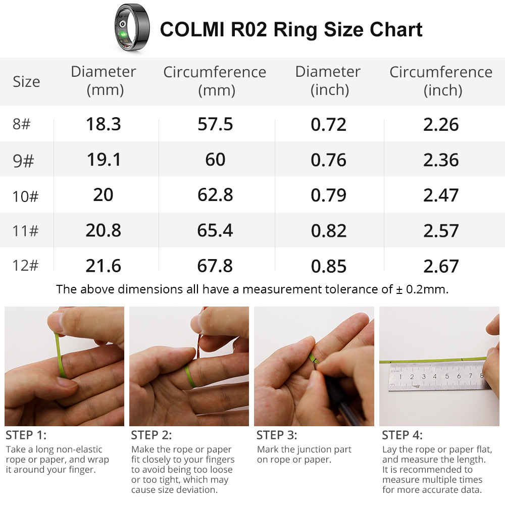 [2024 ] COLMI R02 Smart Ring M - Titanium Steel Ring avaliação e preço