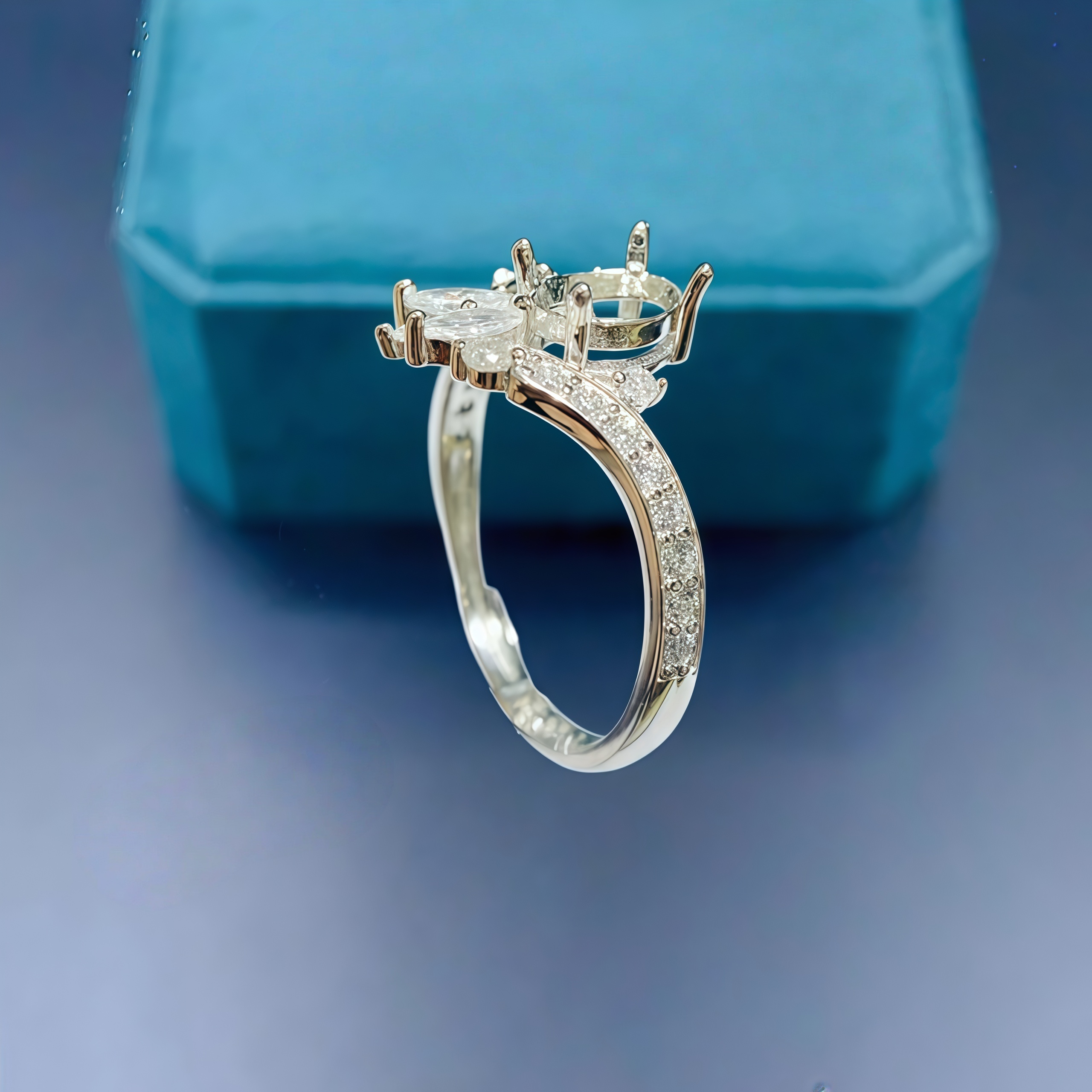 Setting 5*7mm Oval Stone Fashi - Sterling Silver Ring avaliação e preço