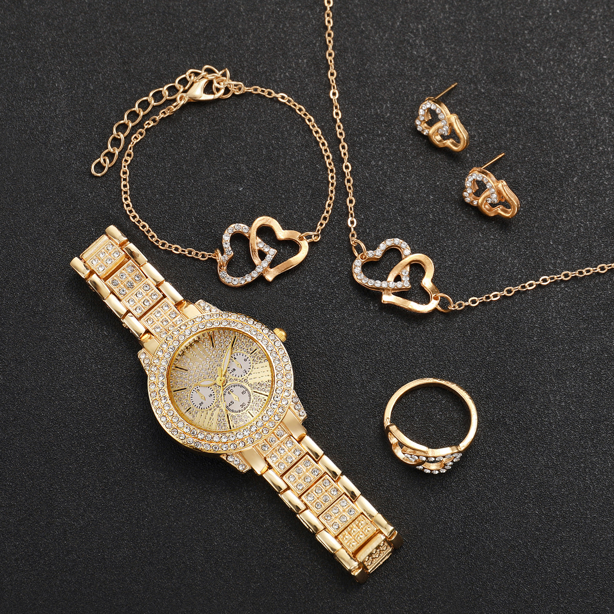 6PCS Luxury Rhinestone Women W - Jewelry Watches For Ladies avaliação e preço
