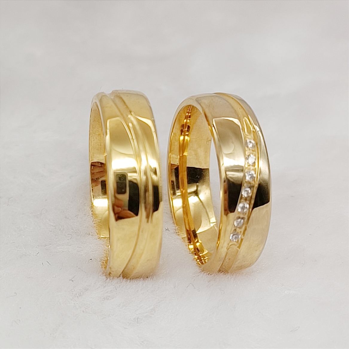 Western Shiny Lover's Couples  - Titanium Steel Ring avaliação e preço
