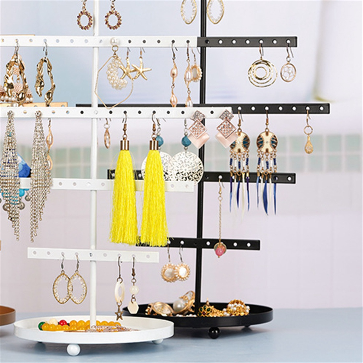 ABQR Black 3-Layer Simple Earr - Jewelry & Watches Ltd avaliação e preço
