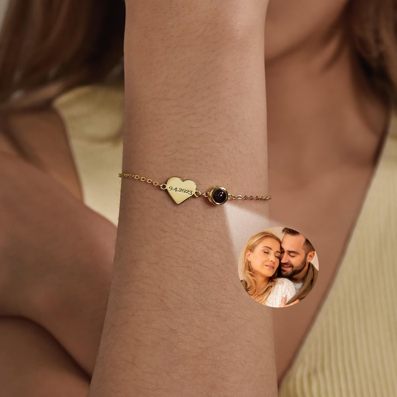 Custom Name Bracelet with Phot - Rose Gold Bracelet avaliação e preço
