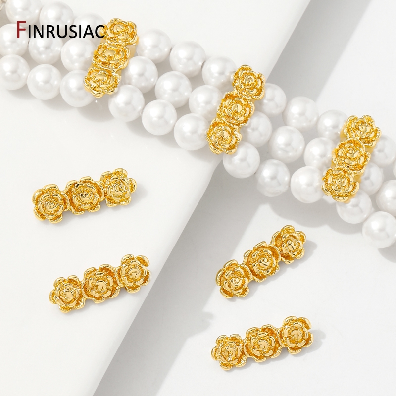 18K Gold Plated Brass Rose Flo - Rose Gold Bracelet avaliação e preço