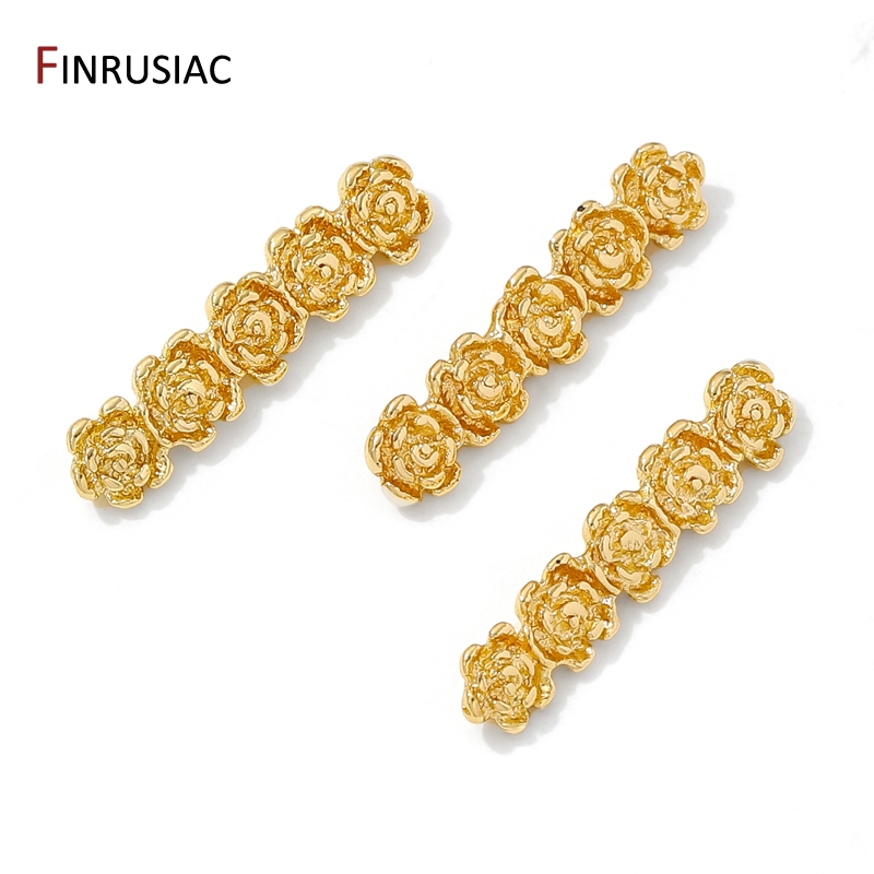 18K Gold Plated Brass Rose Flo - Rose Gold Bracelet avaliação e preço