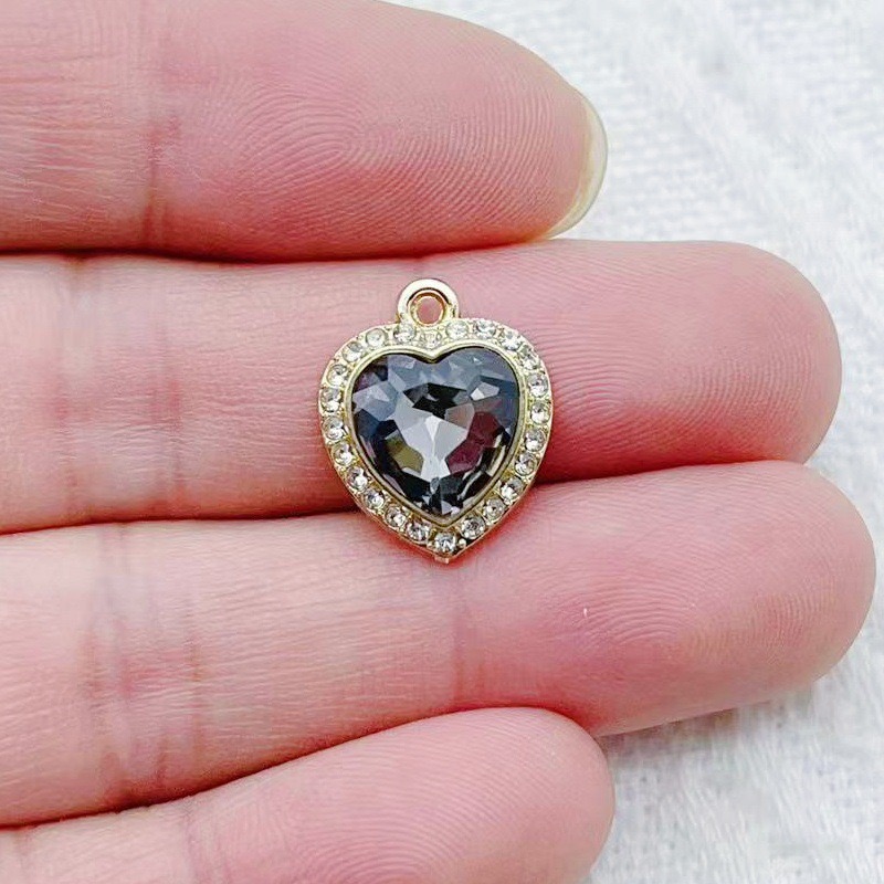 10pcs heart-shaped inlaid colo - Jewelry & Watches Ltd avaliação e preço