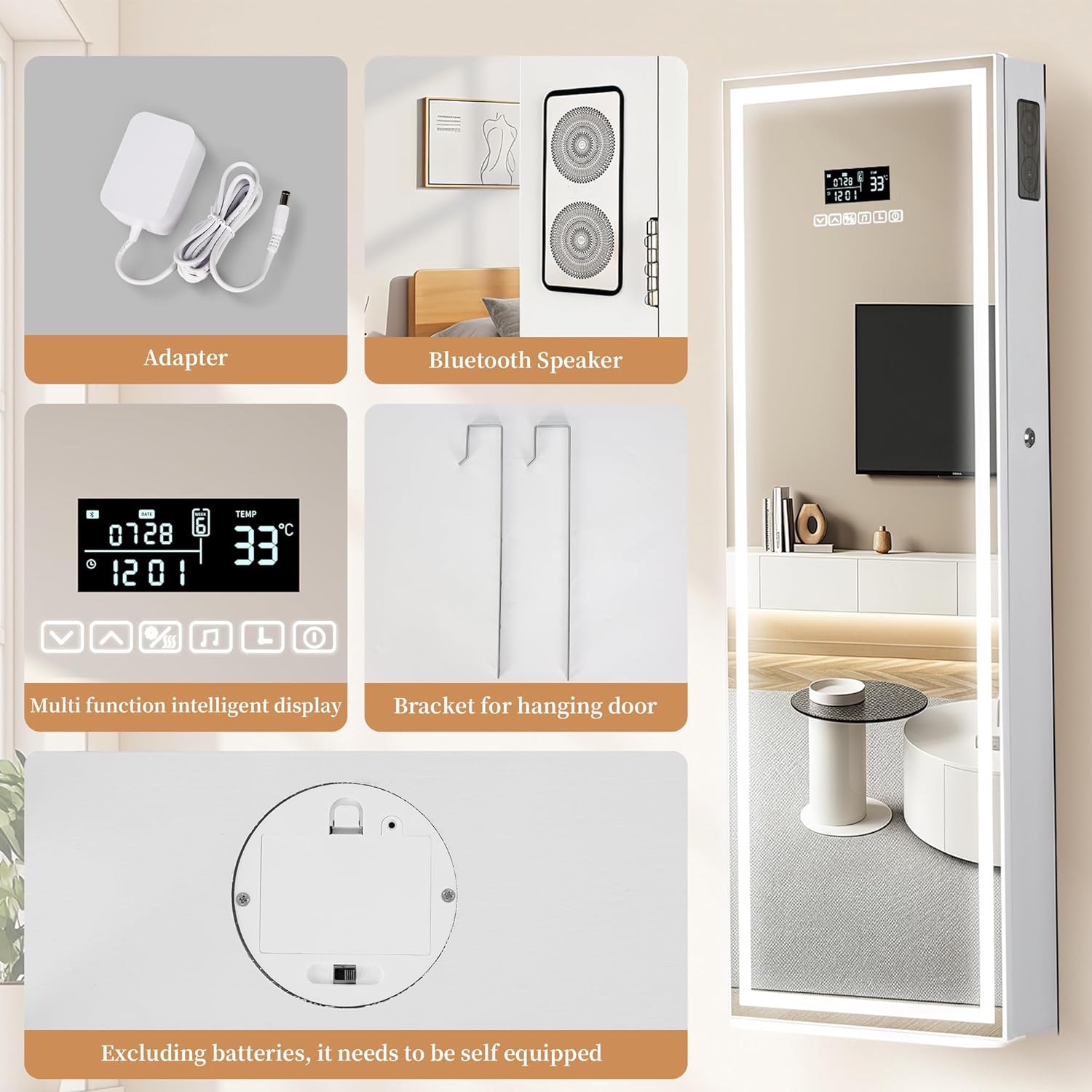 LED Mirror Jewelry Cabinet wit - Jewelry & Watches Store avaliação e preço