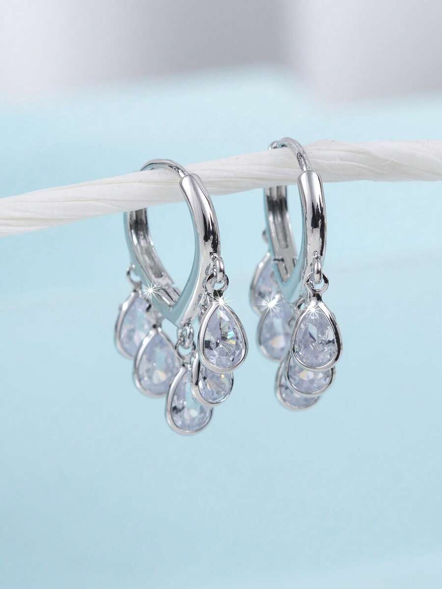 Silver-Tone Hoop Earrings With - Hoop Earrings avaliação e preço
