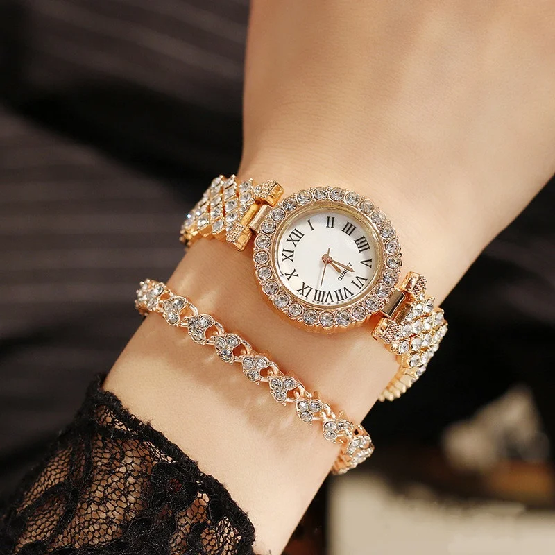 2pcs Luxury Women Rhinestone R - Rose Gold Bracelet avaliação e preço