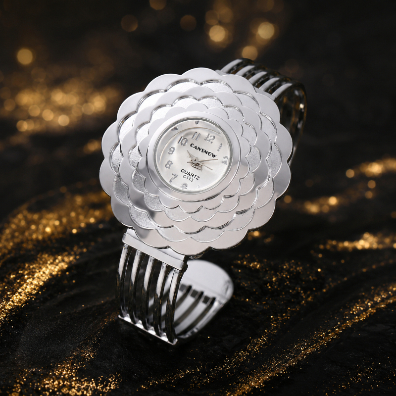 Elegant Women's Flower Quartz  - Unique Jewelry Watches avaliação e preço