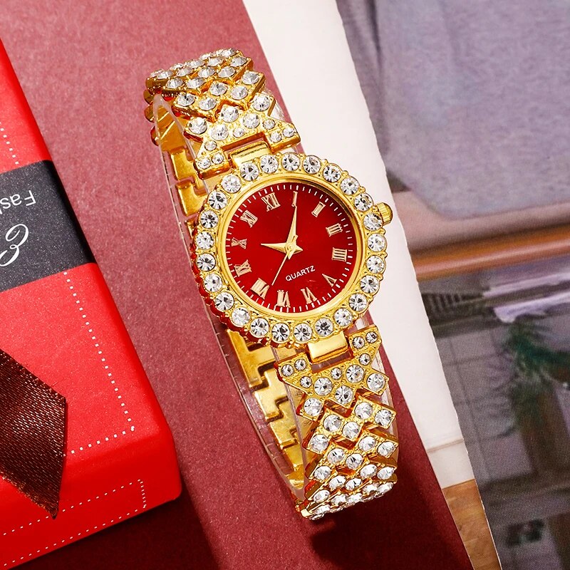 Golden Luxury Watch Women Ring - Jewelry Watches For Ladies avaliação e preço