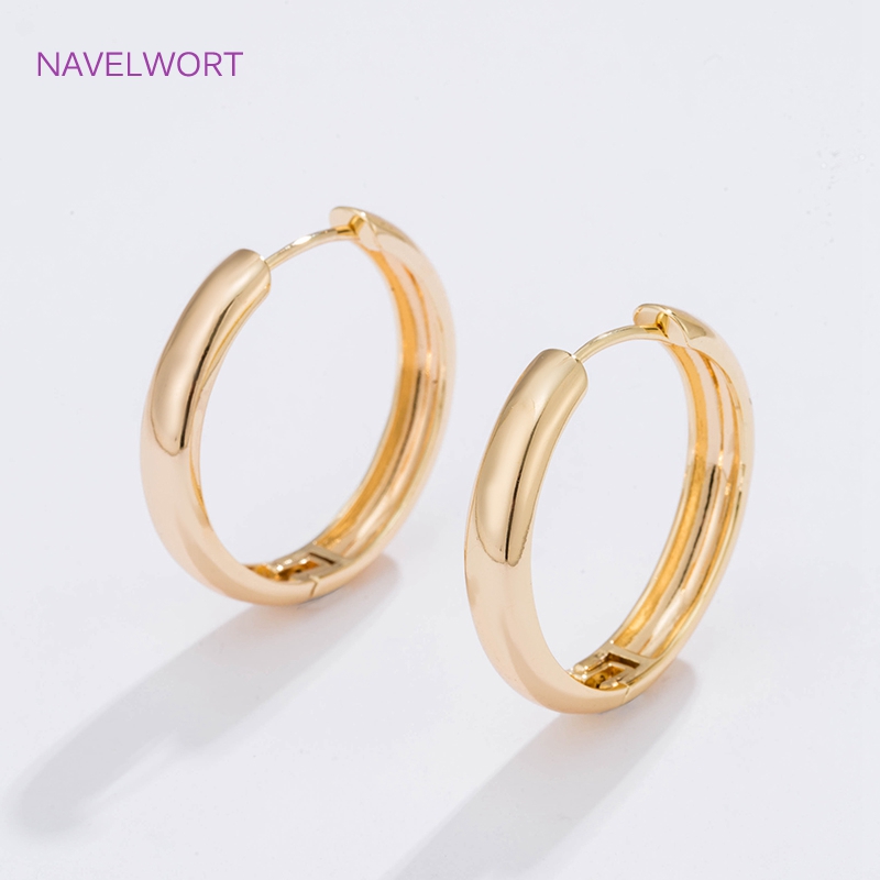 6 Sizes Gold Plated Circle Hoo - Hoop Earrings avaliação e preço