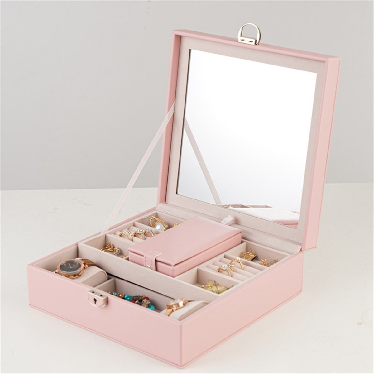 ABQR Girly Pink Jewelry Box Je - Jewelry & Watches Store avaliação e preço