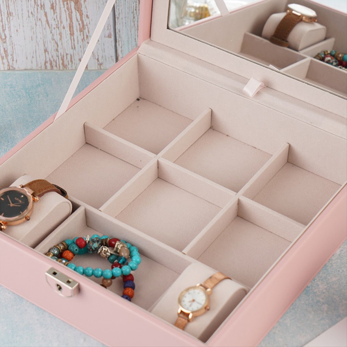 ABQR Girly Pink Jewelry Box Je - Jewelry & Watches Store avaliação e preço