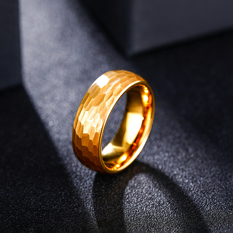 Hammered Multi-faceted Titaniu - Titanium Steel Ring avaliação e preço