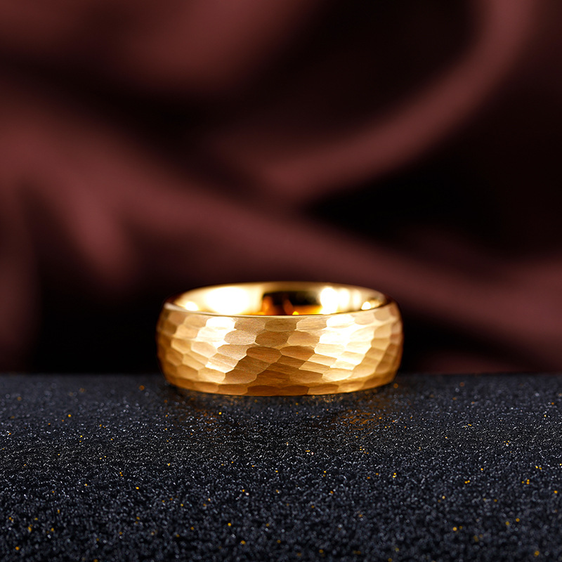 Hammered Multi-faceted Titaniu - Titanium Steel Ring avaliação e preço