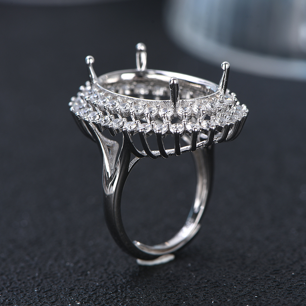 13x18mm S925 Sterling Silver R - Sterling Silver Ring avaliação e preço