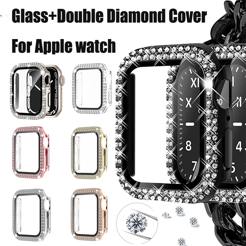 Glass+Diamond Cover For Apple  - Jewelry Smart Watches avaliação e preço