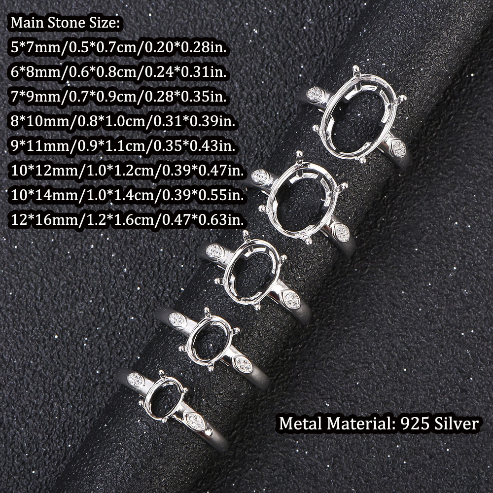 5x7-12x16mm Ring Blank 925 Ste - Sterling Silver Ring avaliação e preço