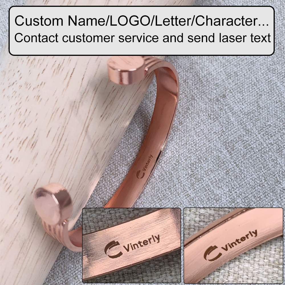 Customized Pure Copper Bracele - Rose Gold Bracelet avaliação e preço