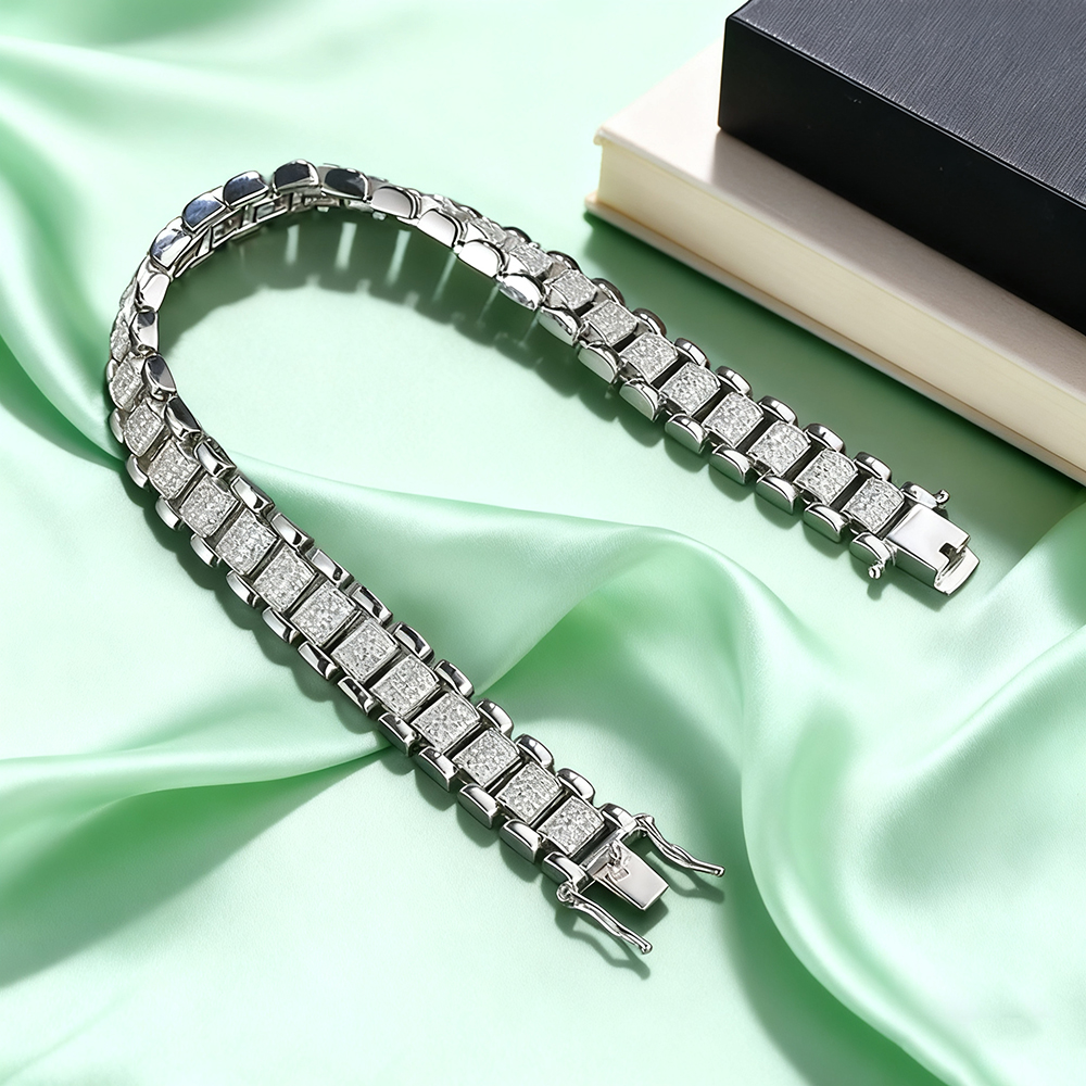 TEMGF Full Moissanite Bracelet - Unique Jewelry Watches avaliação e preço