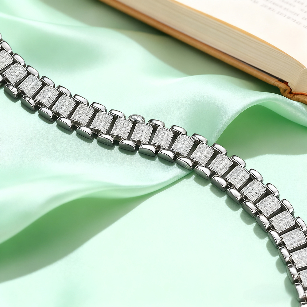 TEMGF Full Moissanite Bracelet - Unique Jewelry Watches avaliação e preço