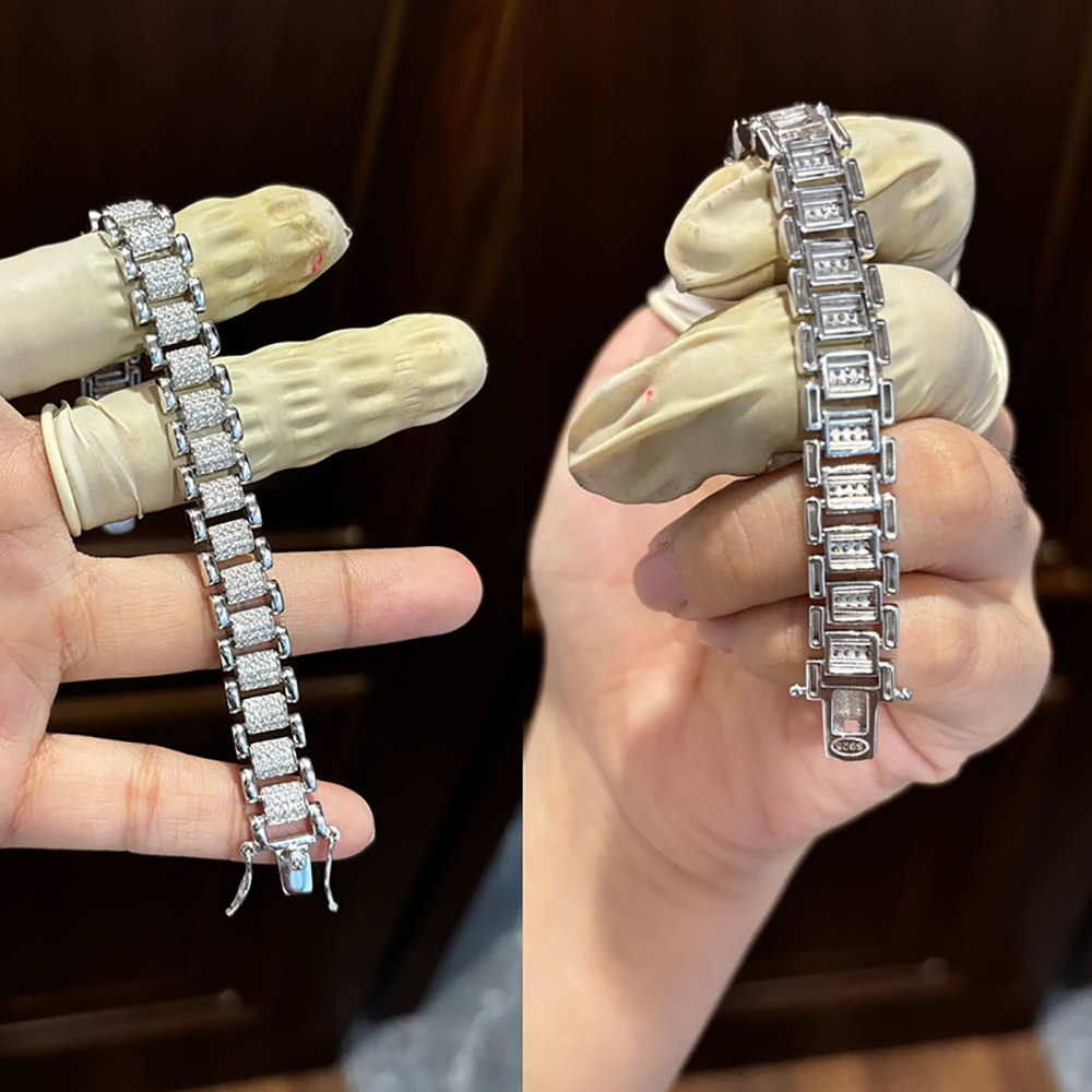TEMGF Full Moissanite Bracelet - Unique Jewelry Watches avaliação e preço