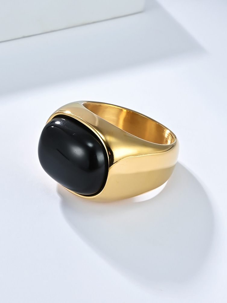 Retro Large Size 3 Gemstone T - Titanium Steel Ring avaliação e preço