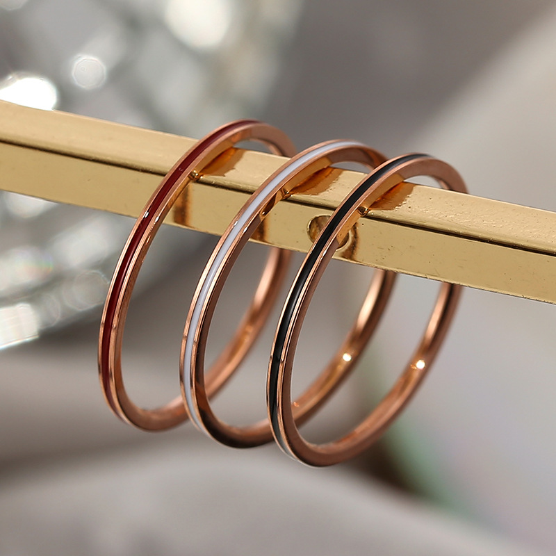 Titanium Steel Rose Gold Color - Titanium Steel Ring avaliação e preço