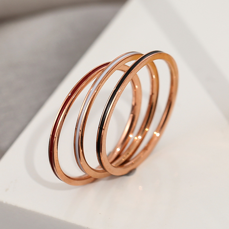 Titanium Steel Rose Gold Color - Titanium Steel Ring avaliação e preço