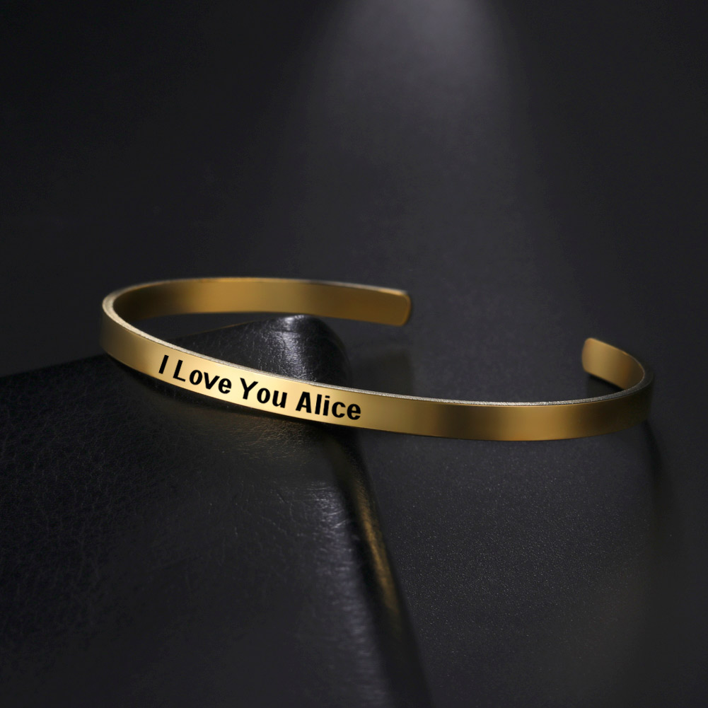 Name Bangle Personalized Brace - Rose Gold Bracelet avaliação e preço