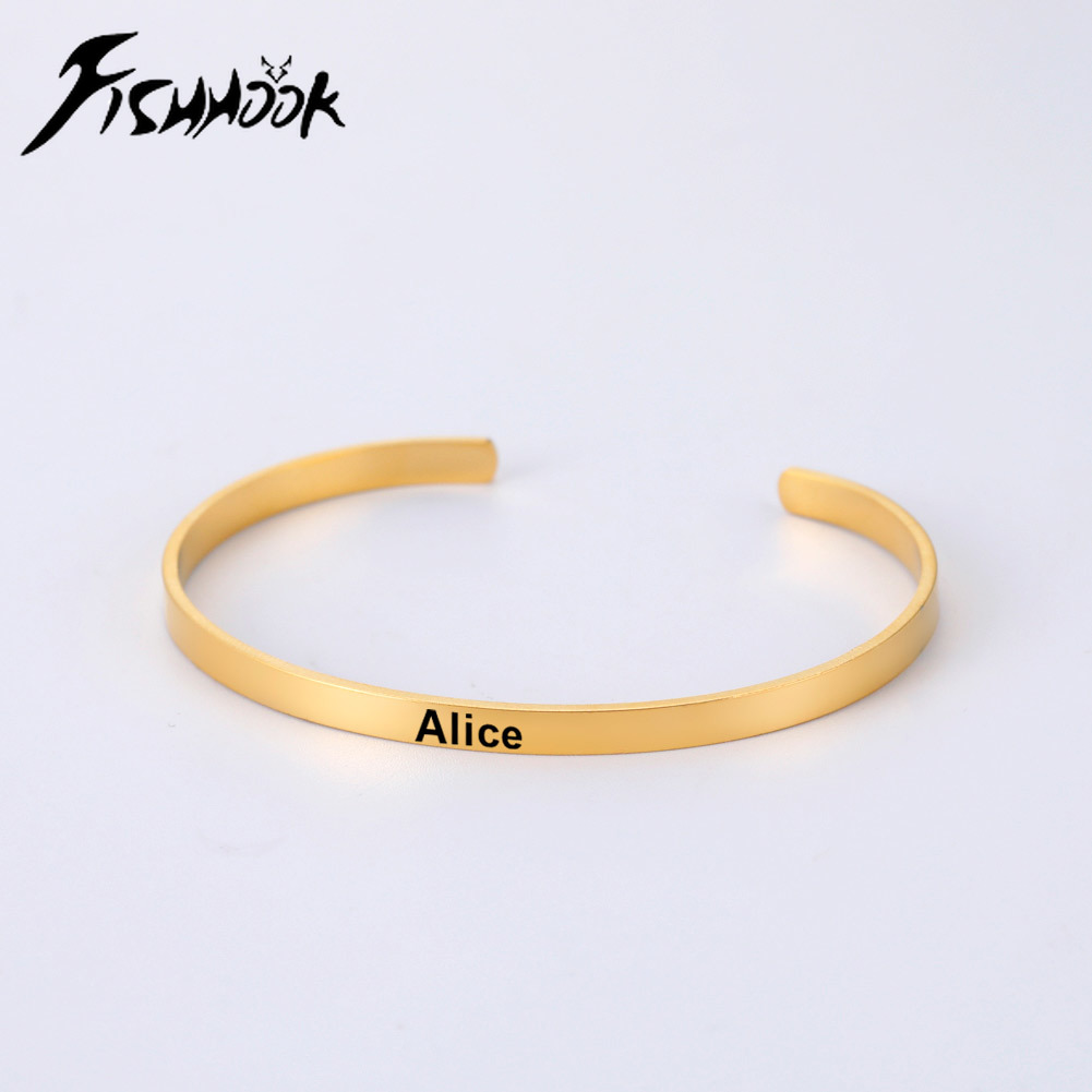 Name Bangle Personalized Brace - Rose Gold Bracelet avaliação e preço