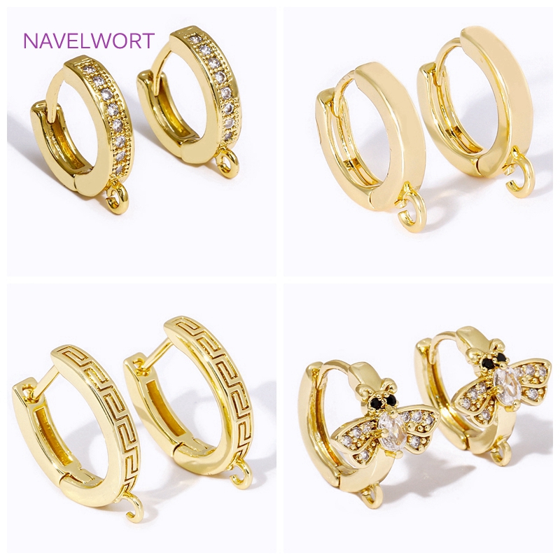 Luxury 18K Gold Plated Brass R - Hoop Earrings avaliação e preço
