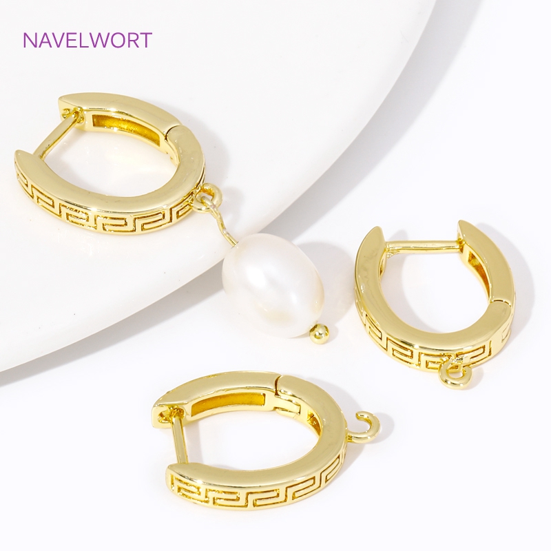 Luxury 18K Gold Plated Brass R - Hoop Earrings avaliação e preço