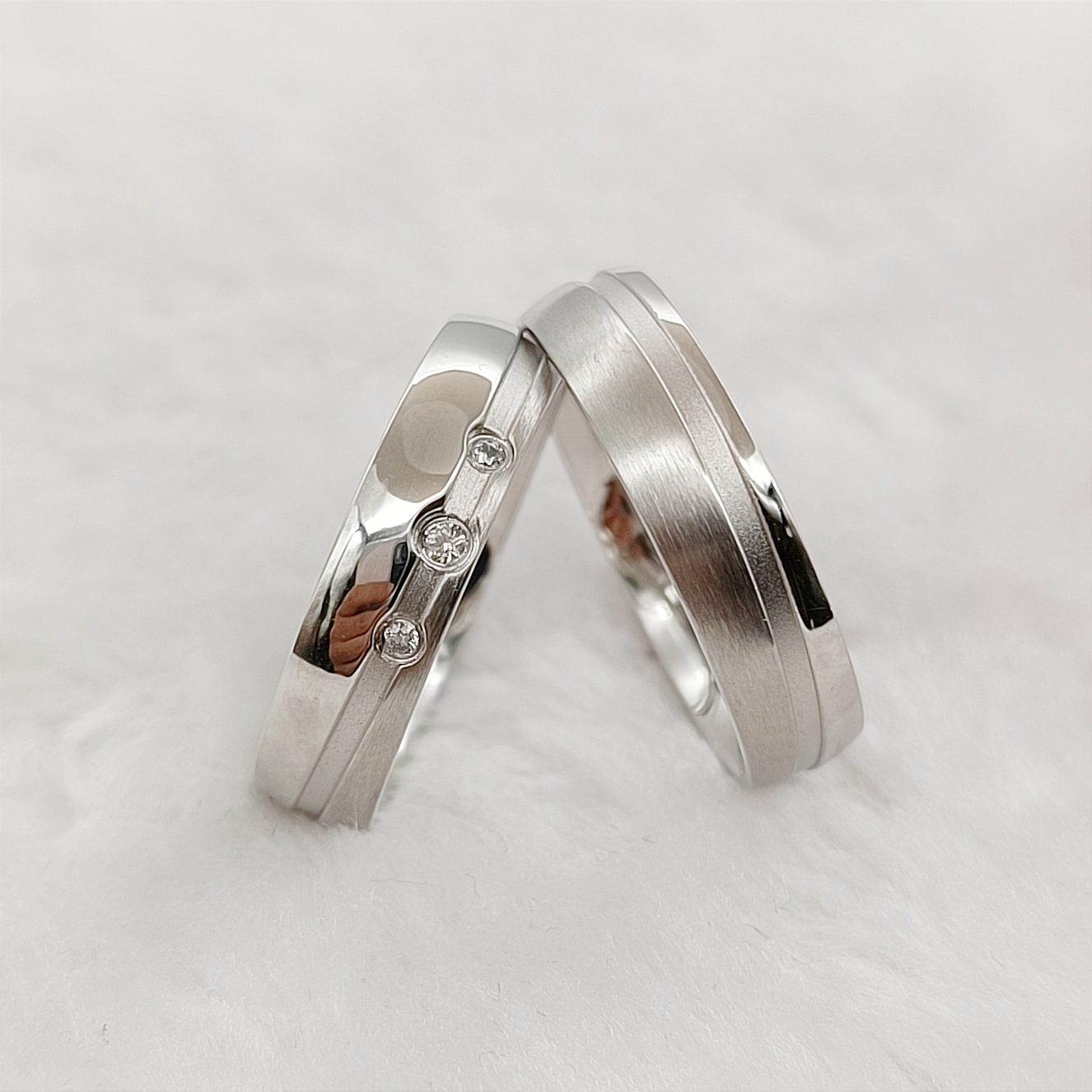 Matching Wedding Bands for Ann - Titanium Steel Ring avaliação e preço