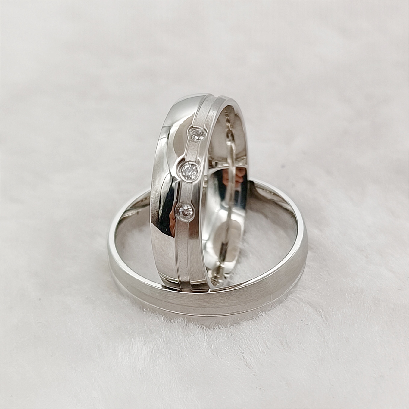 Matching Wedding Bands for Ann - Titanium Steel Ring avaliação e preço