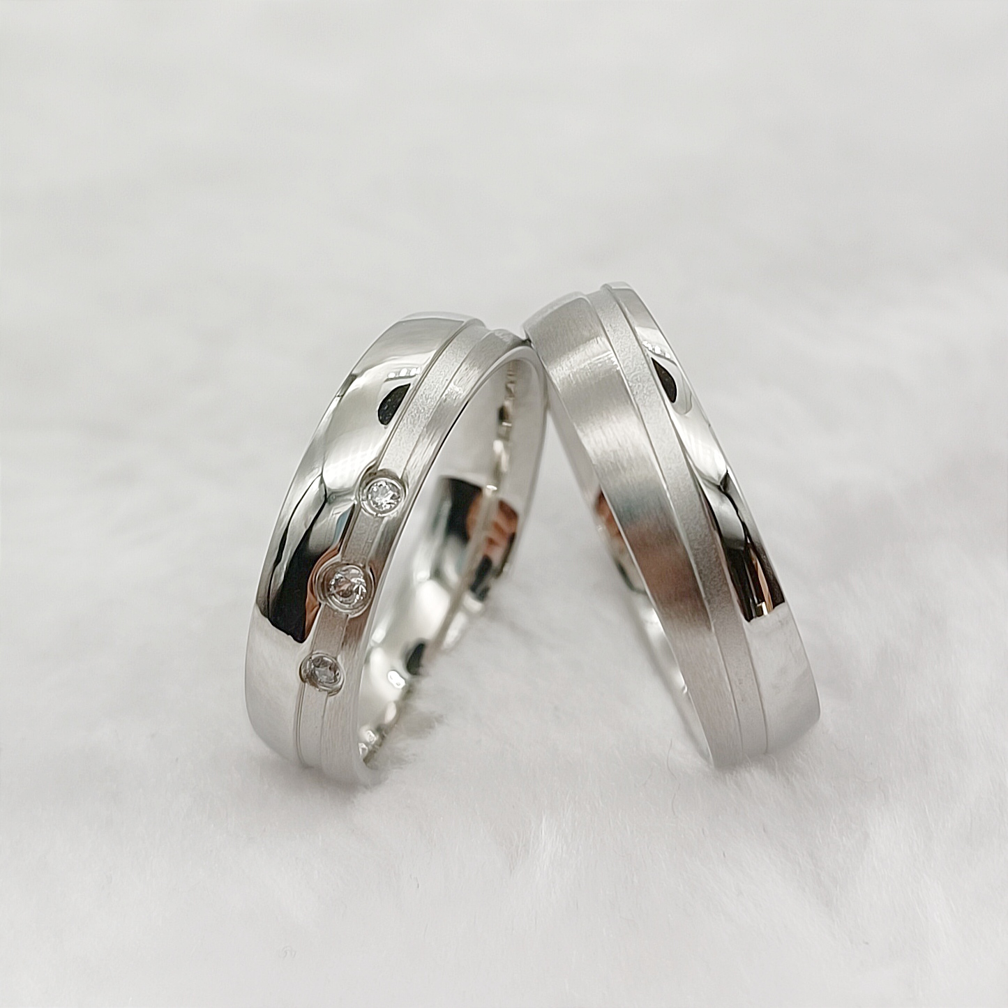 Matching Wedding Bands for Ann - Titanium Steel Ring avaliação e preço