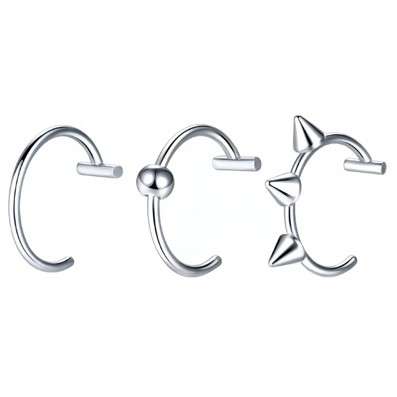 Titanium Steel C-Shaped Lip Ri - Titanium Steel Ring avaliação e preço