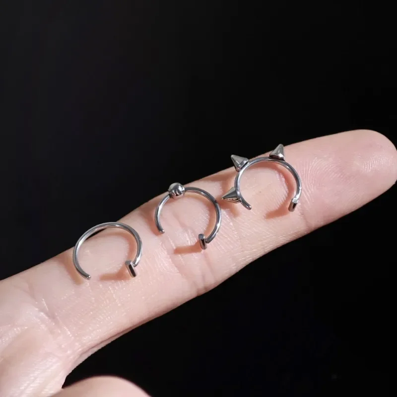 Titanium Steel C-Shaped Lip Ri - Titanium Steel Ring avaliação e preço