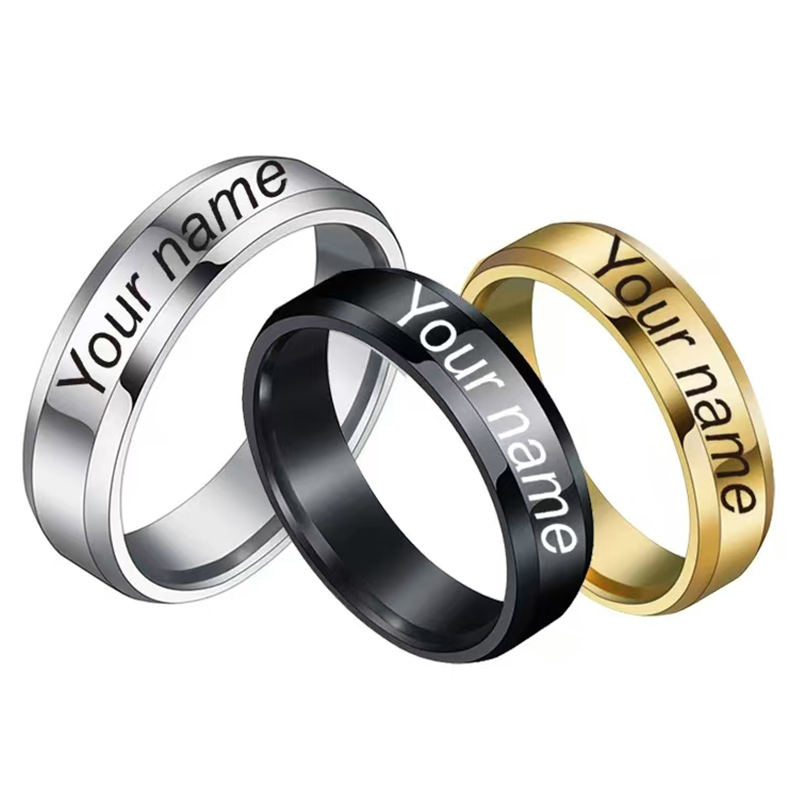 Customized Rings Engraved With - Titanium Steel Ring avaliação e preço