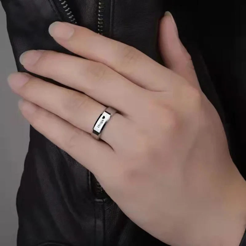 Customized Rings Engraved With - Titanium Steel Ring avaliação e preço