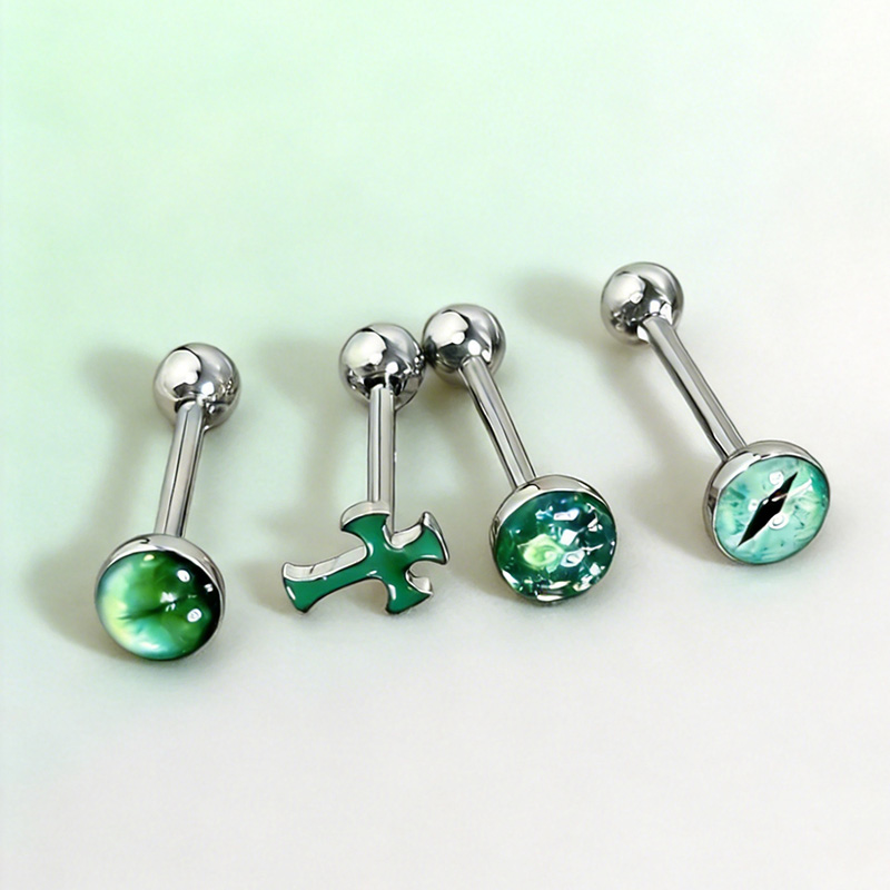 1Pc High-Quality Trendy Green  - Titanium Steel Ring avaliação e preço