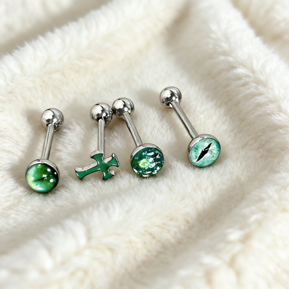 1Pc High-Quality Trendy Green  - Titanium Steel Ring avaliação e preço