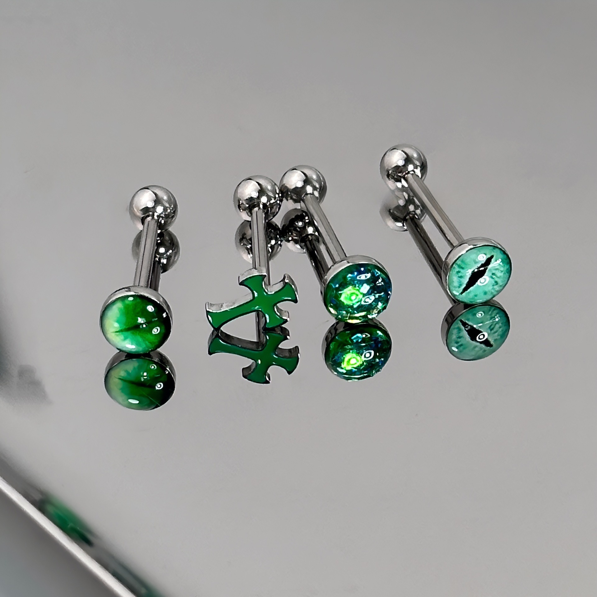 1Pc High-Quality Trendy Green  - Titanium Steel Ring avaliação e preço
