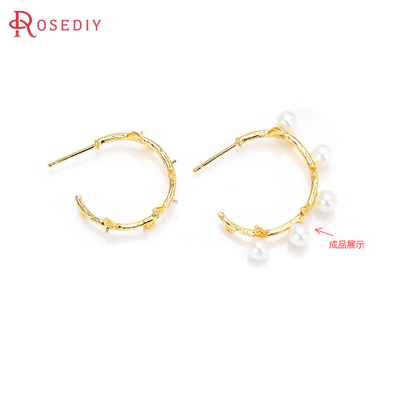 6PCS 18K Gold Color Brass with - Hoop Earrings avaliação e preço