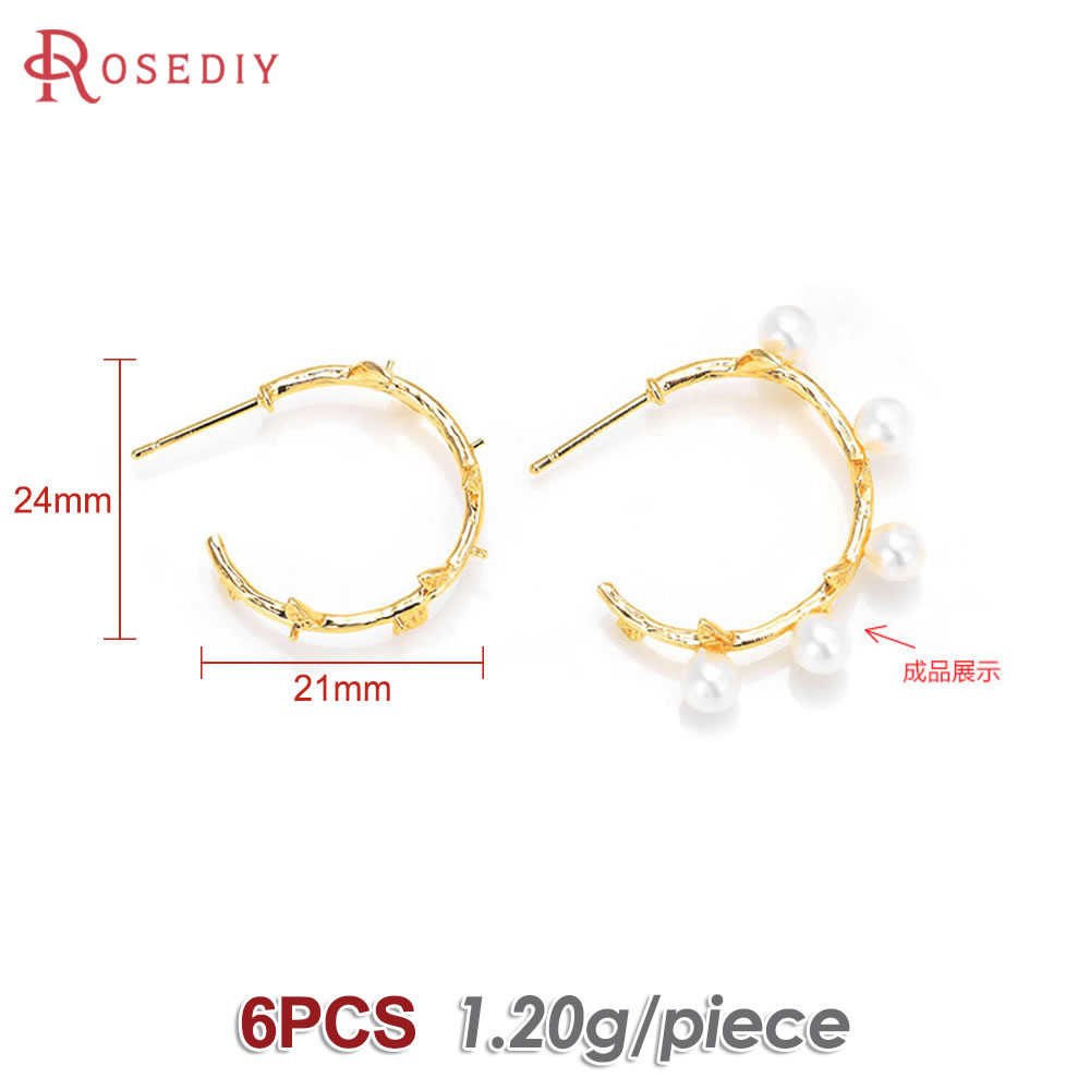 6PCS 18K Gold Color Brass with - Hoop Earrings avaliação e preço
